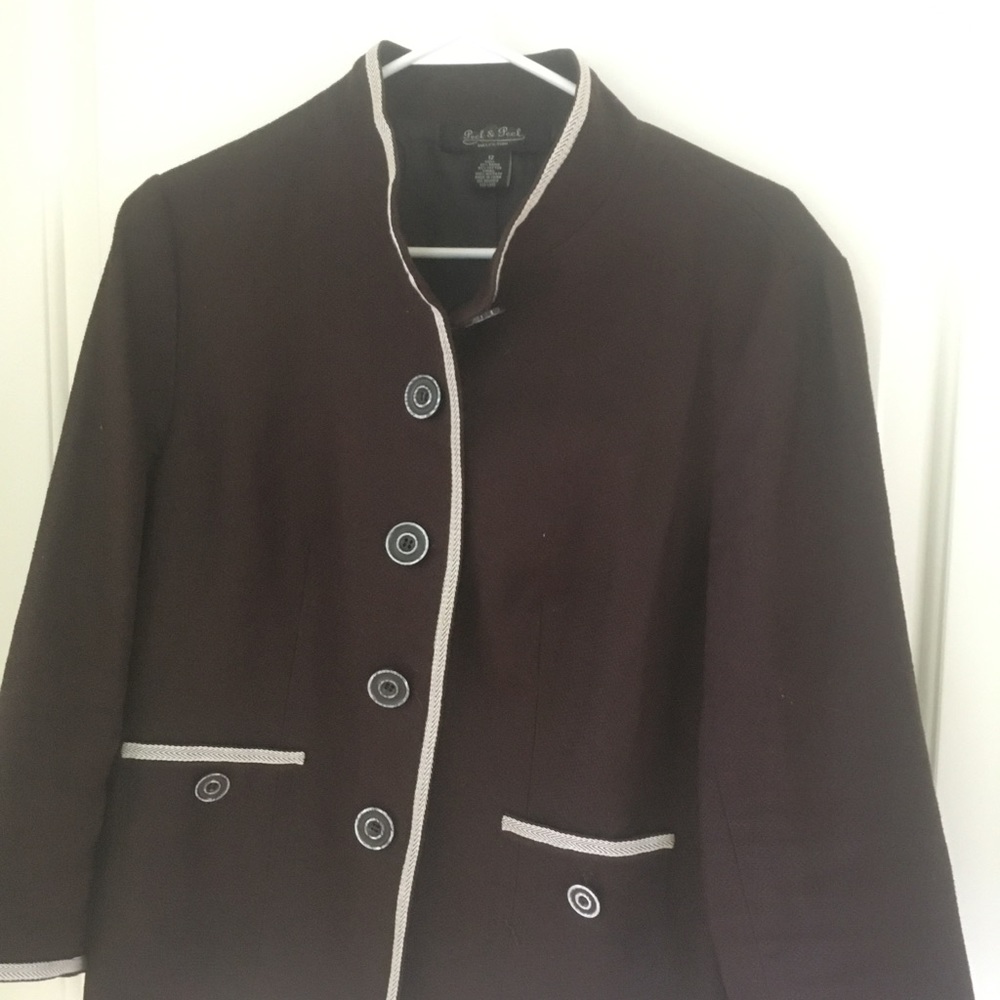 Brown jacket blazer by peck and peck